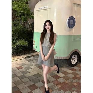 连衣裙女显瘦 S家高级版 25新款 清楚系日系甜美小飞袖 薄纱拼接短款