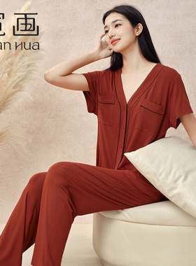宽画96960开身短袖睡衣春夏款2025年新款柔软舒适女士家居服套装