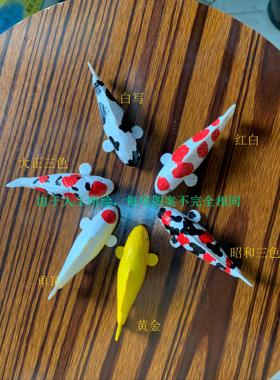 7公分锦鲤模型仿真锦鲤春节新年节日礼品摆件树脂手工绘画工艺品