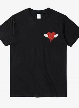 Kanye west侃爷维斯特808s&HEARTBREAK专辑同款短袖T恤男女棉宽松