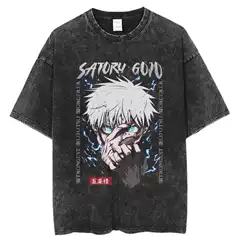 Anime Jujutsu Kaisen t Shirt Vintage Washed T-Shirt Gojo