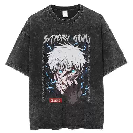 Anime Jujutsu Kaisen t Shirt Vintage Washed T-Shirt Gojo