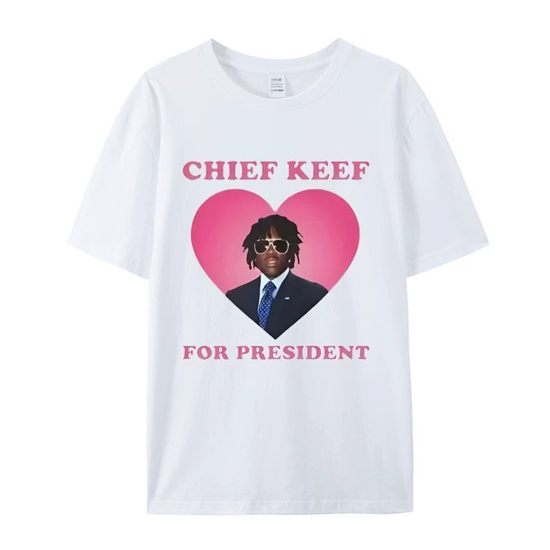 Rapper Chief Keef for President短袖T恤男女100%棉男女通用上衣