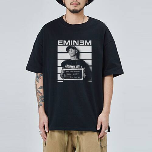 花可美姆爷阿姆周边短袖埃米纳姆同款T恤说唱摇滚eminem衣服体恤