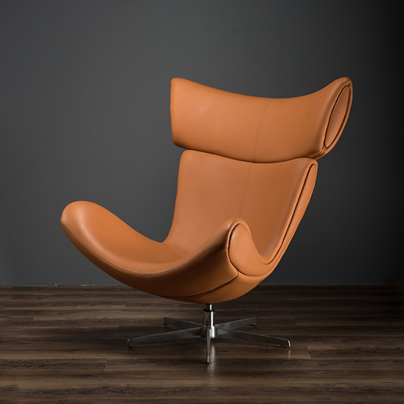 德宜客简约老虎椅子现代美式轻奢懒人椅可旋转蜗牛躺椅单人沙发椅