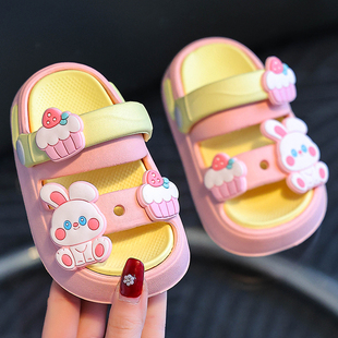 女童凉鞋儿童夏宝宝EVA拆卸室内软底幼儿防滑兔子拖鞋男童凉拖鞋