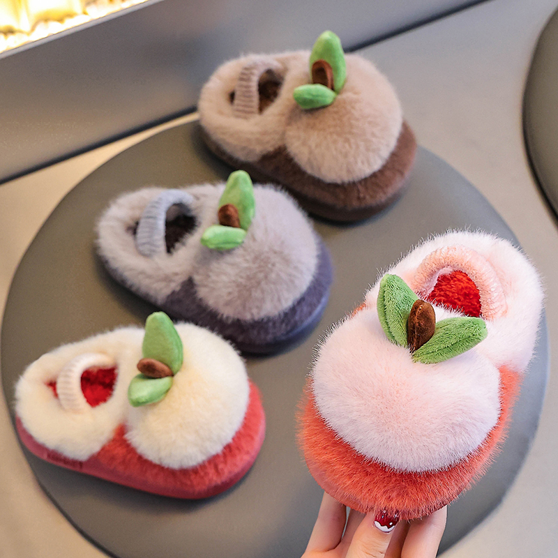 女童棉拖鞋冬天卡通保暖家居毛毛拖鞋中小童防滑软底小男孩棉拖鞋