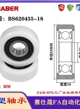 赛仕晟包塑轴承BS620455-18塑料尼龙轴承静音滑轮导向轮轨道轮