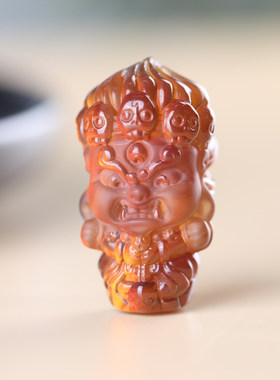 天然缅甸琥珀紫罗兰大黑天吊坠