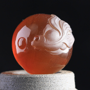 天然缅甸琥珀蜜蜡金珀棕红蜜圆珠单珠雕荷花鱼生肖蛇散珠DIY配饰