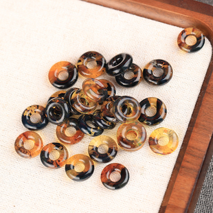 天然缅甸琥珀蜜蜡海藻小跑环藏式配饰DIY手工配珠串珠108链手串