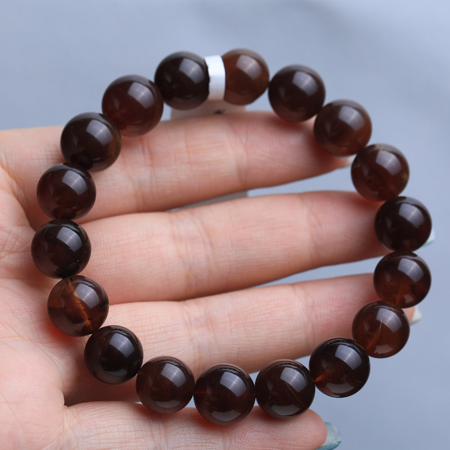 缅甸琥珀蜜蜡特色品种天然机油光黑加仑牛血翳深棕红男女款手串链