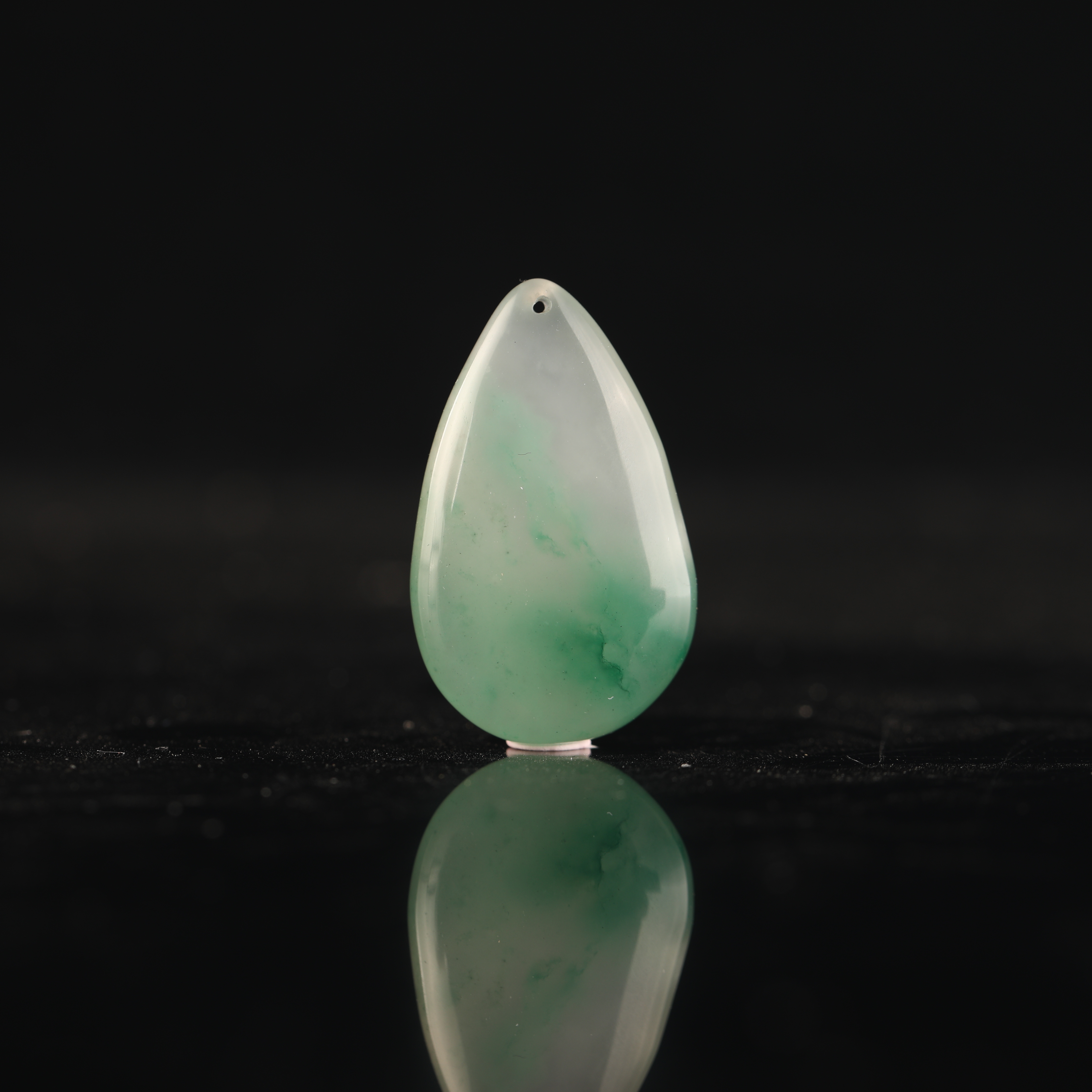 天然非洲翠水滴吊坠高冰飘绿