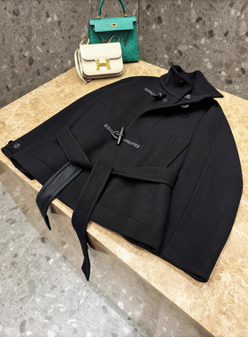 lem家aire牛角扣中长金敏喜同款大衣秋冬廓形韩系双面绵羊毛呢外