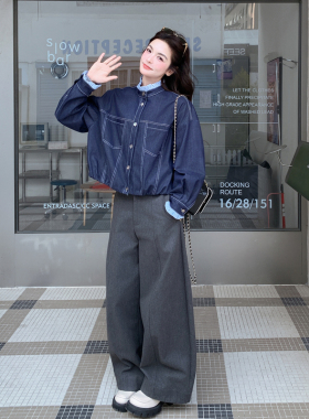 已出货爆款 春季新款休闲牛仔拼接外套2C0982603P155K248