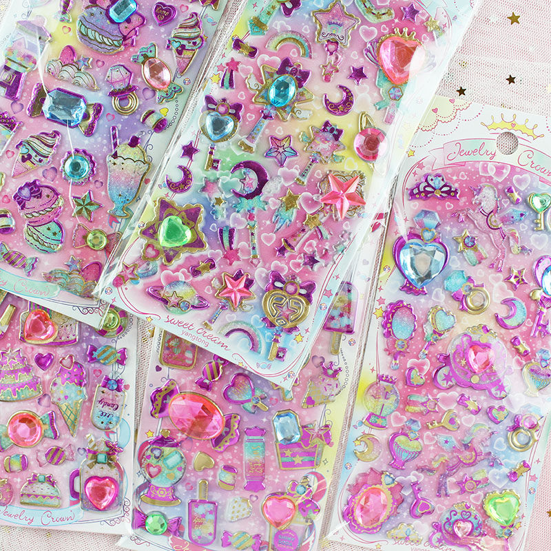 梦幻粉嫩仙女手机壳diy小粘贴画 甜品蛋糕糖果仙女棒木马贴纸