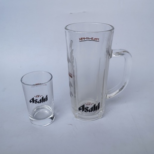 朝日啤酒杯玻璃瓶扎啤杯200ml小杯500ml杯