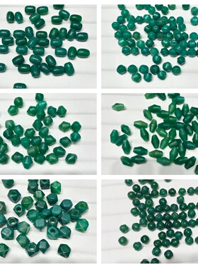 绿玛瑙老型珠灯笼飞碟米珠大孔八棱珠铃铛隔珠手工DIY手链文玩