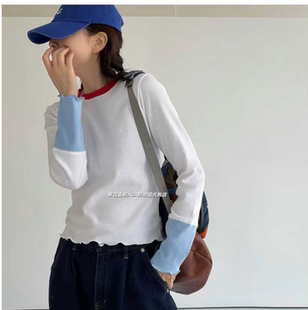 韩国直邮AGA 阿加姐代购拼接老板自留款体恤