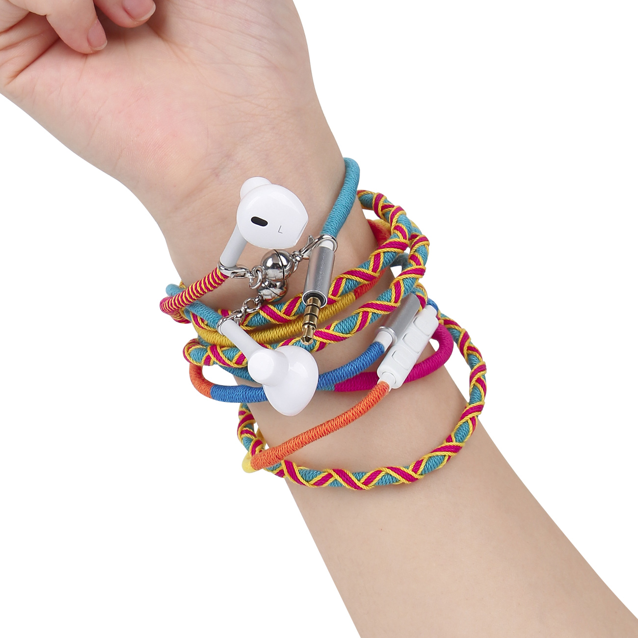 耳机有线入耳式磁吸高音质颜值适用于华为小米圆孔弯头带麦重低音