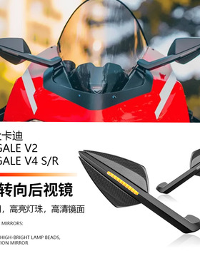 适用杜卡迪PanigaleV2 V4/S 改装DB碳纤维后视镜反光镜转向灯一体