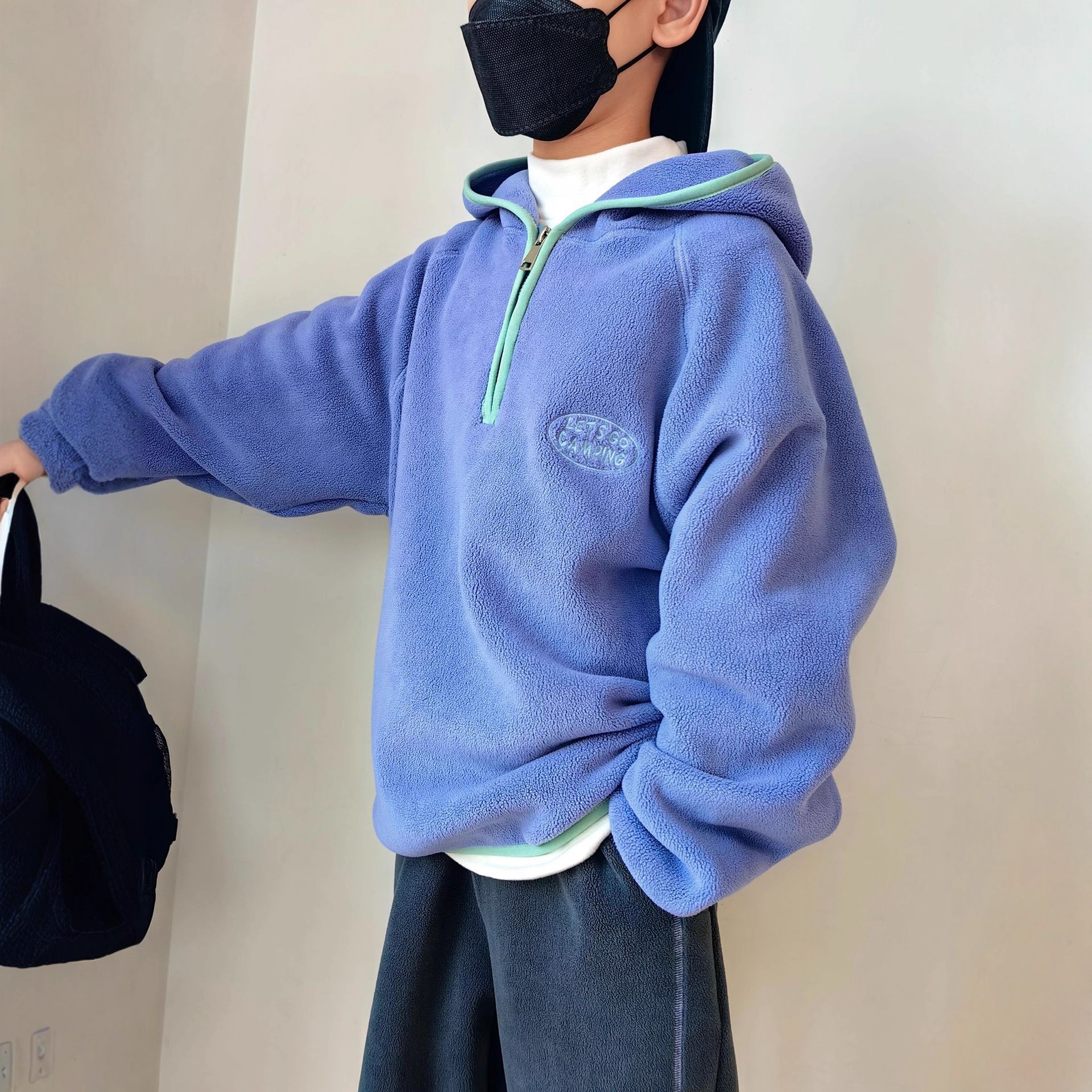 冬季保暖加绒连帽潮范儿卫衣帽衫