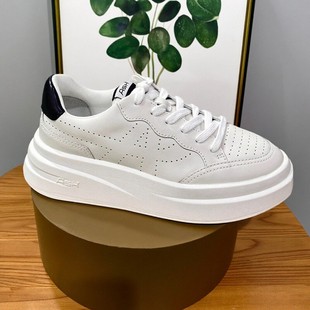 正品AS.H厚底增高百搭休闲板鞋透气小白鞋松糕鞋小个子轻便真皮鞋