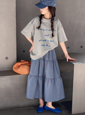 韩版两件套夏季字母套装短袖t恤9