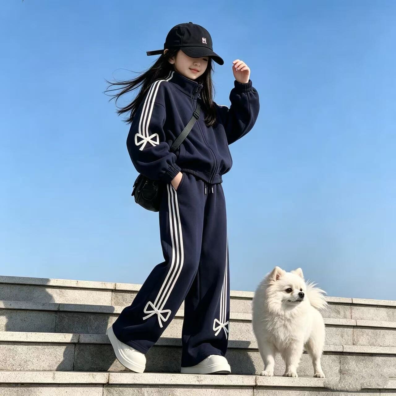 女童运动套装春秋外套裤子两件套