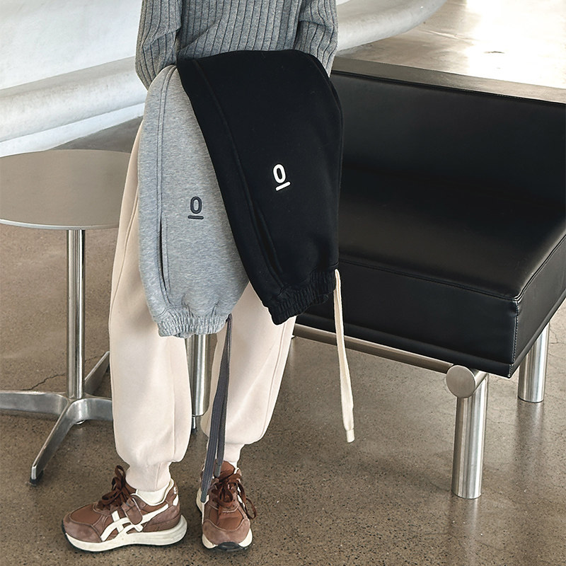 女童卫裤加厚奥粒绒裤子冬2023新款儿童休闲裤百搭韩版运动裤加绒