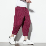 2025夏季新款风休闲裤男宽松七分裤潮流大码小脚哈伦裤K96P40，男装牛仔裤，星座220-2