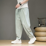 2025春夏冰丝休闲裤男风宽松大码阔腿裤潮流青年长裤K94P45，男装休闲裤，星座220-2