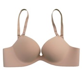 无痕 70B70D70E75D透气V型亮光 文胸 内衣 一片式 上薄下厚 聚拢