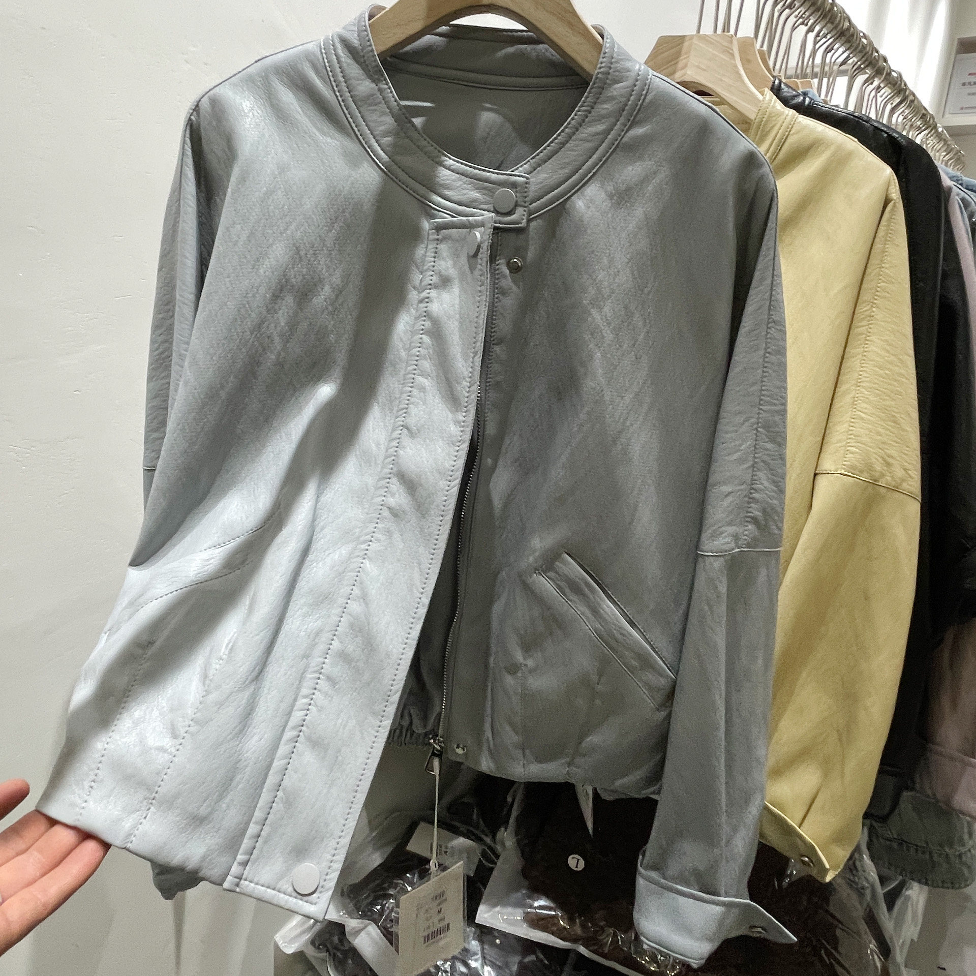 蛋白皮皮衣外套女2026春季新款韩系休闲设计感宽松显瘦夹克上衣潮,女装/女士精品,皮衣,淘宝优惠券,粉丝福利购,淘宝优惠卷