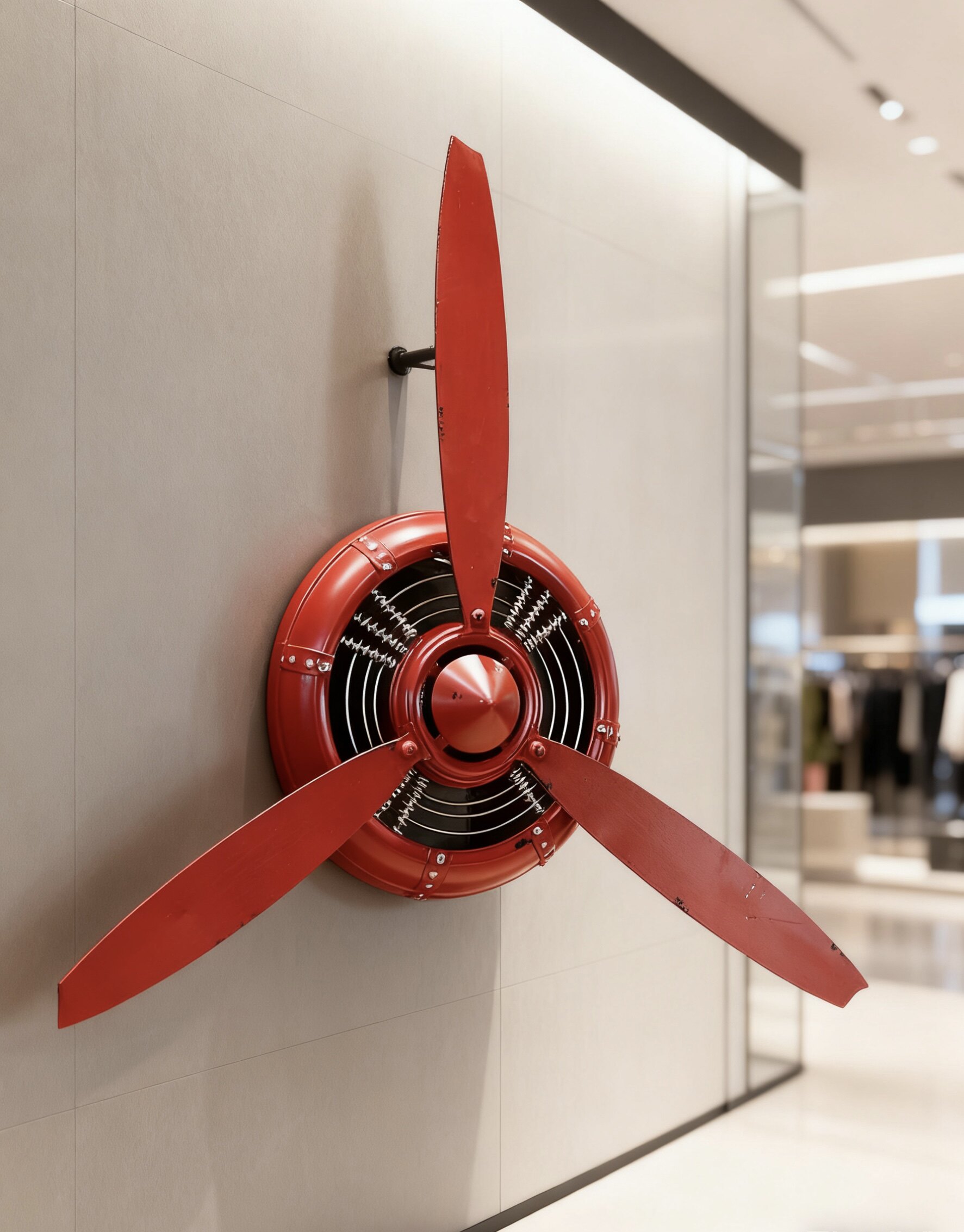 复古工业风铁艺创意飞机螺旋桨挂钟壁挂酒吧网咖背景装饰品