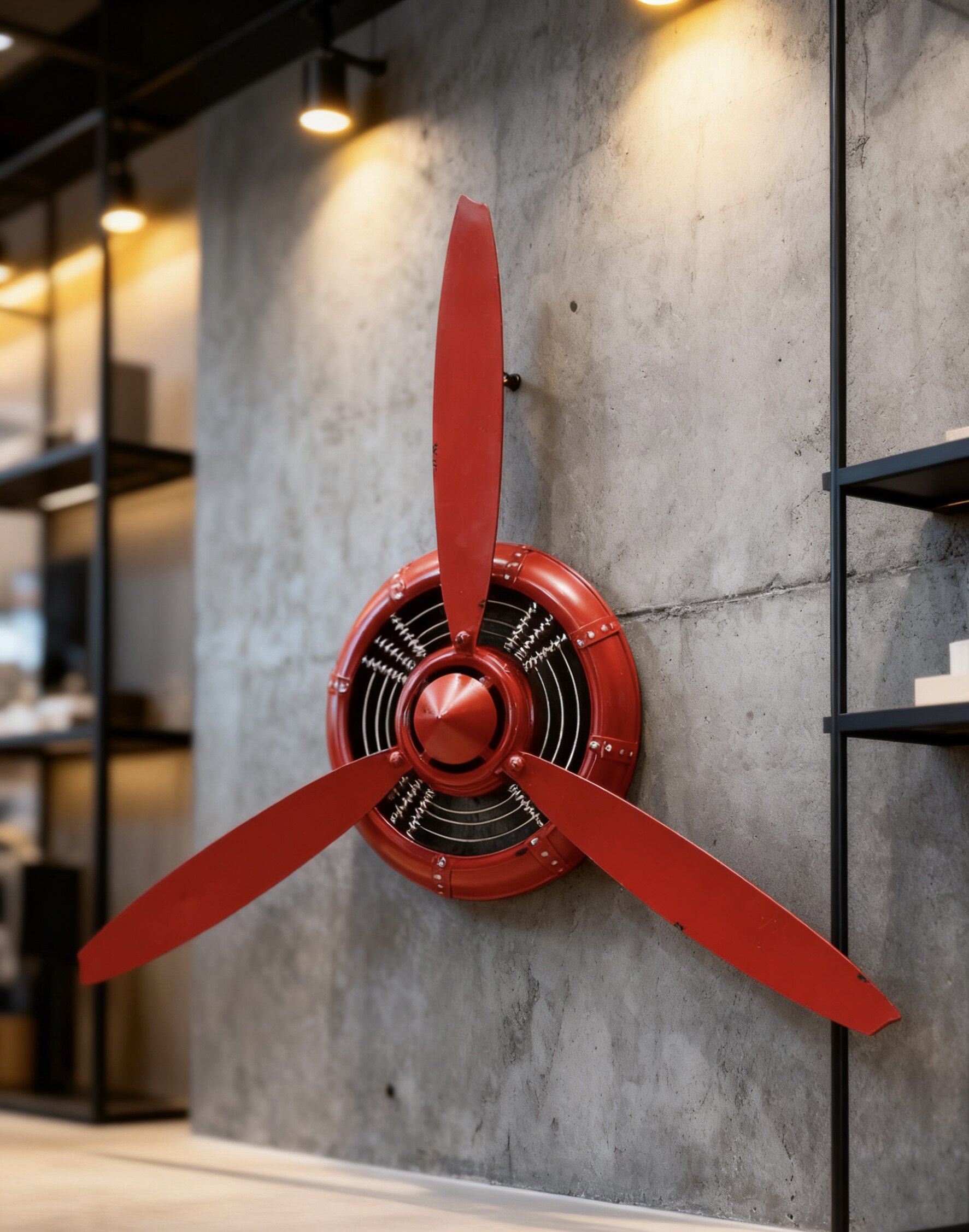 复古工业风铁艺创意飞机螺旋桨挂钟壁挂酒吧网咖背景装饰品