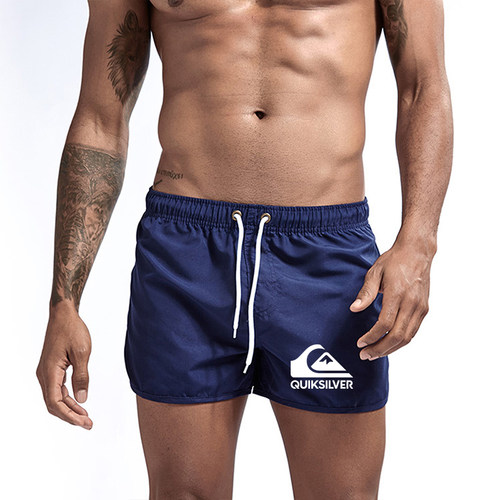 男士沙滩裤短裤QUIKSILVER印花健身运动裤衩三分冲浪短裤带内衬
