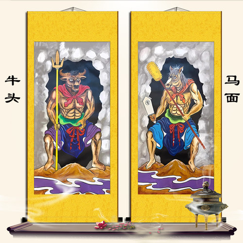 丝绸卷轴挂画防水不褪色手工装裱