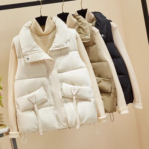 羽绒棉马甲女显瘦洋气新款无袖背心外穿时尚休闲马夹百搭无袖坎肩