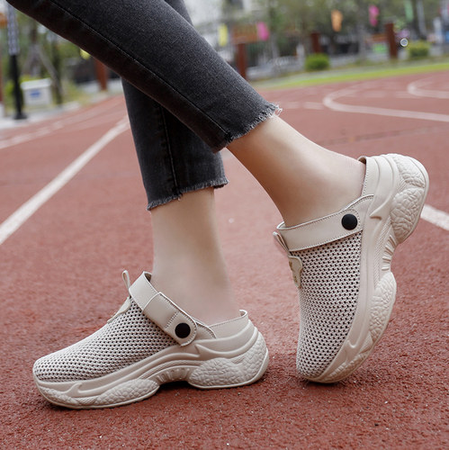 厚底拖鞋女夏季镂空洞洞鞋户外沙滩鞋缓震运动凉鞋包头凉拖鞋增高