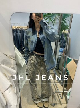 jhl牛仔衬衫加绒夹克基础百搭