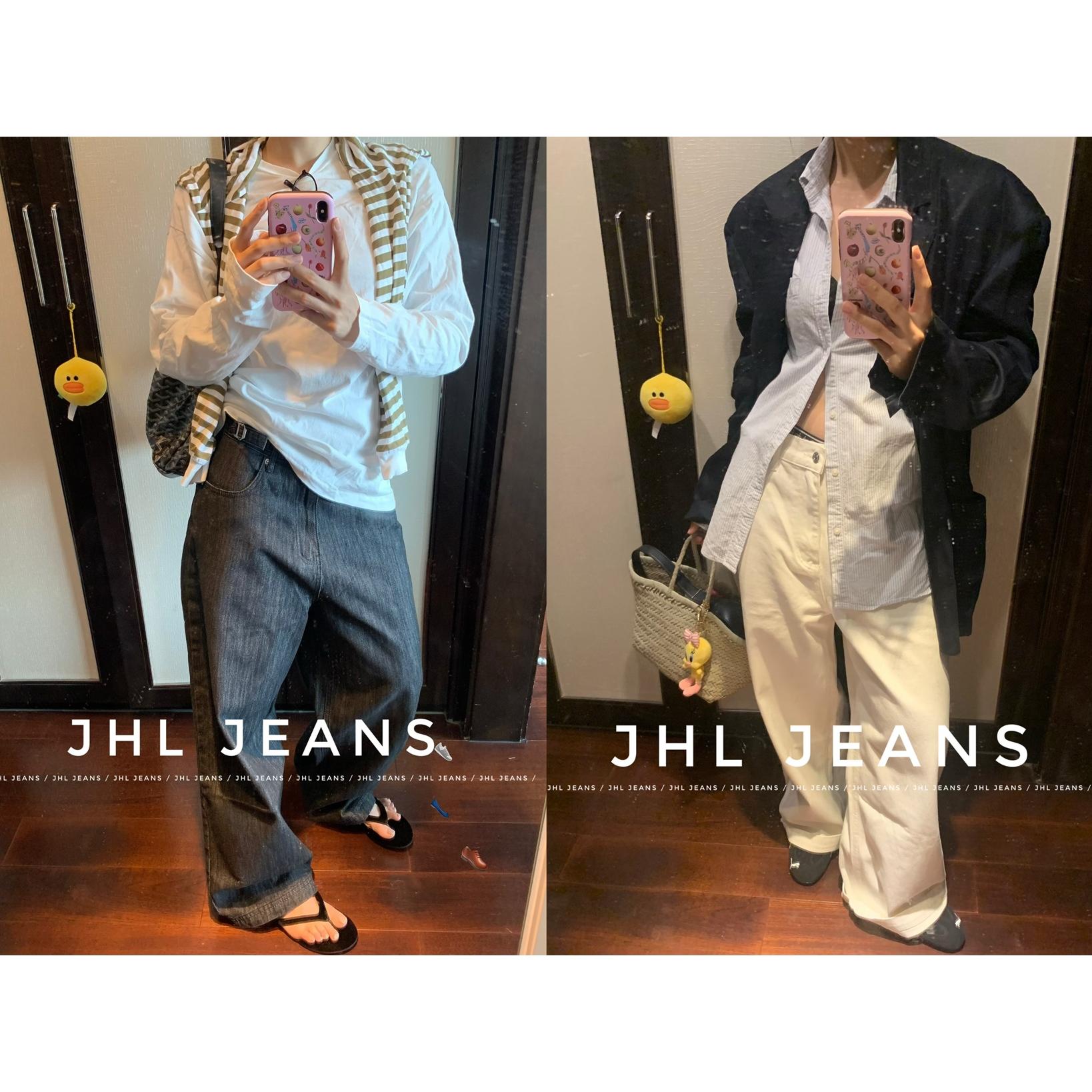 jhl长裤水洗棉布四季牛仔直筒裤
