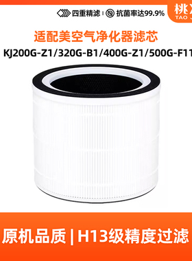 适配美的桌面空气净化器KJ200G-Z1 320G-B1过滤网KJ400G-Z1滤500G