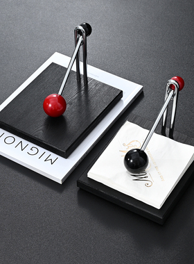 餐桌方形纸巾架立式纸巾架酒店餐厅台面压纸座餐巾纸托架纸巾盒