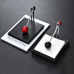 餐桌方形纸巾架立式 纸巾架酒店餐厅台面压纸座餐巾纸托架纸巾盒