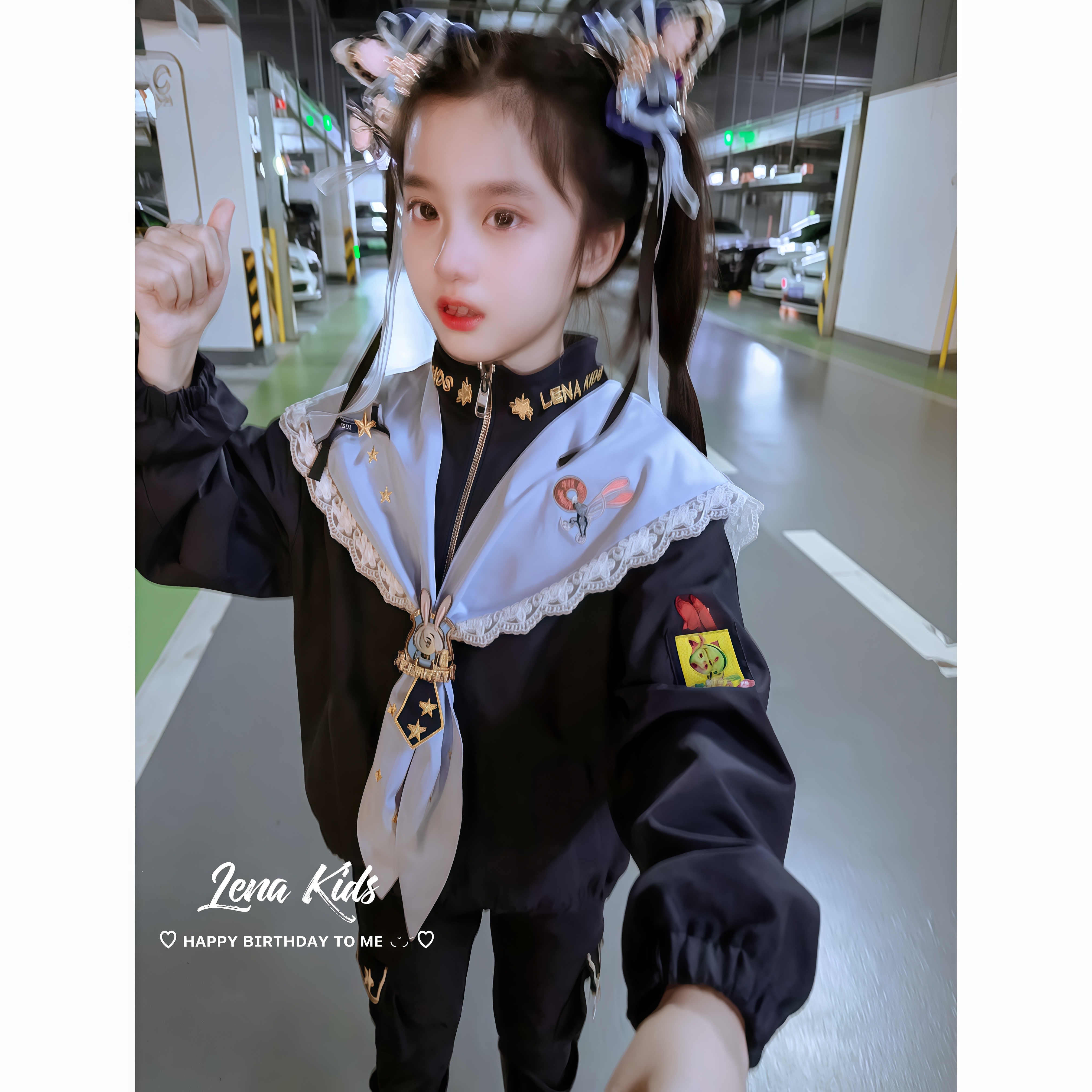 莉娜kids兔子警官卡通风冲锋衣女童25090803