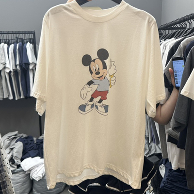 韩国代购百搭宽松印花短袖T恤女