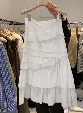 现韩国东大门代购plate2026春季时尚休闲不规则设计荷叶边半身裙