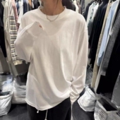 现韩国东大门代购 T恤女 简约圆领纯色休闲宽松长袖 tug2025秋季 时尚