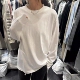 现韩国东大门代购 T恤女 简约圆领纯色休闲宽松长袖 tug2025秋季 时尚